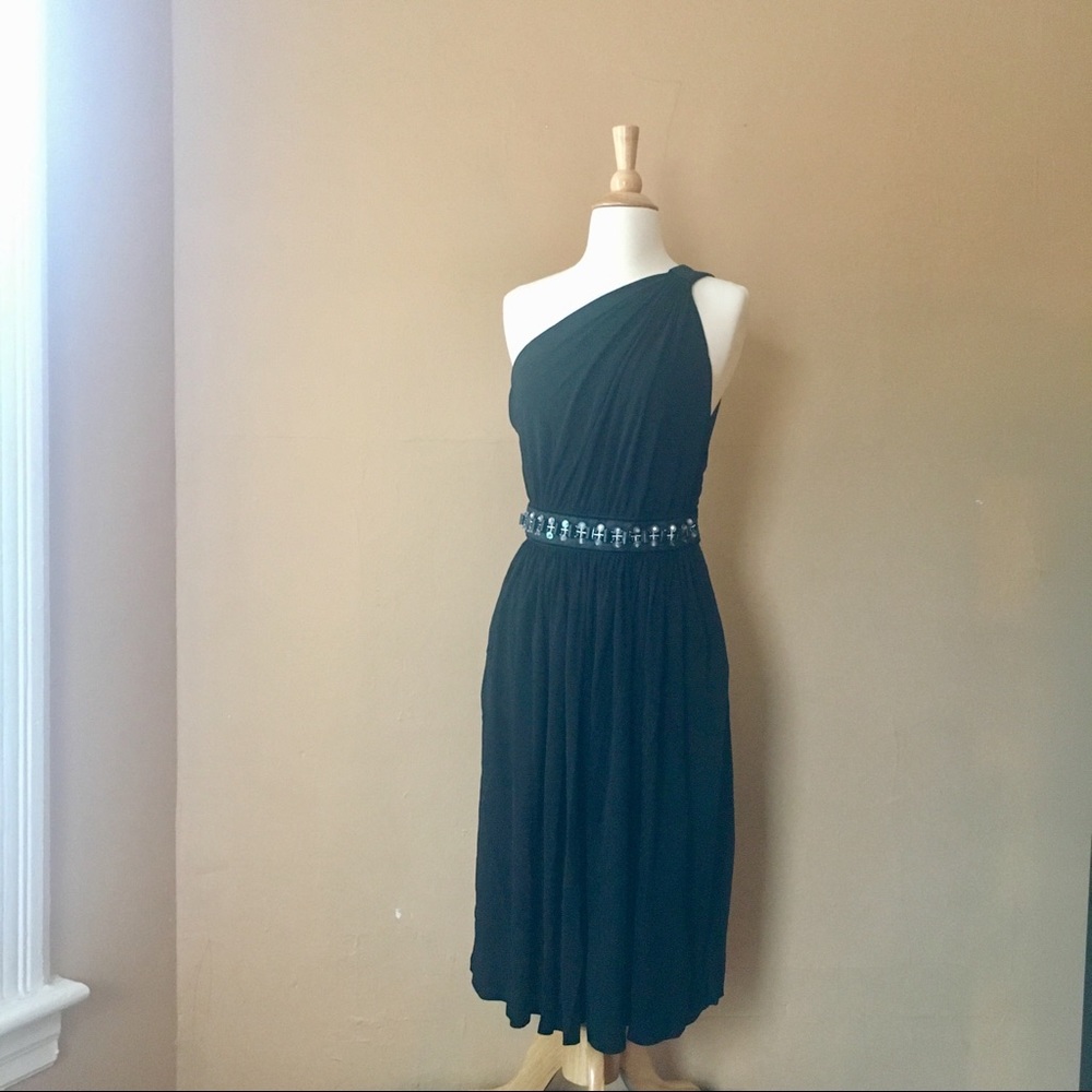 D & G one shoulder midi black dress